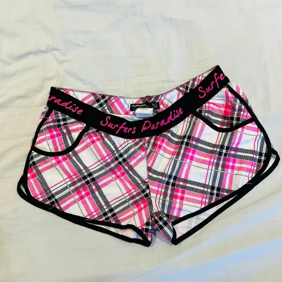 Pink and white chequered shorts - Picture 1 of 7